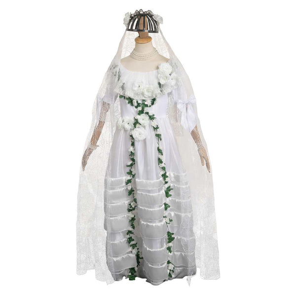 Haunted Mansion Ghost Bride Outfits Halloween Carnival Party Cosplay Costume