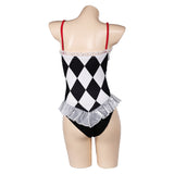 Movie Joker: Folie à Deux (2024) Harley Quinn Women White And Black Swimsuit Cosplay Costume