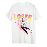 TV Hazbin Hotel Angel Dust White Black T-shirt Cosplay Costume Outfits Halloween Carnival Suit