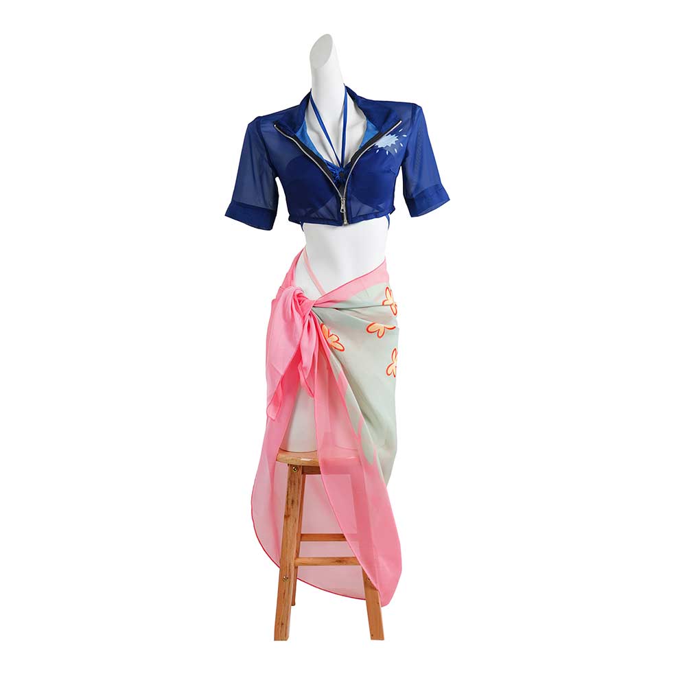 Anime One Piece Nico Robin Women Swimsuit Set Cosplay Costume Outfits Halloween Carnival Suit