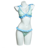 Anime Wendy Marvell Women Green Bikini Set Swimsuit Cosplay Costume Outfits Halloween Carnival Suit