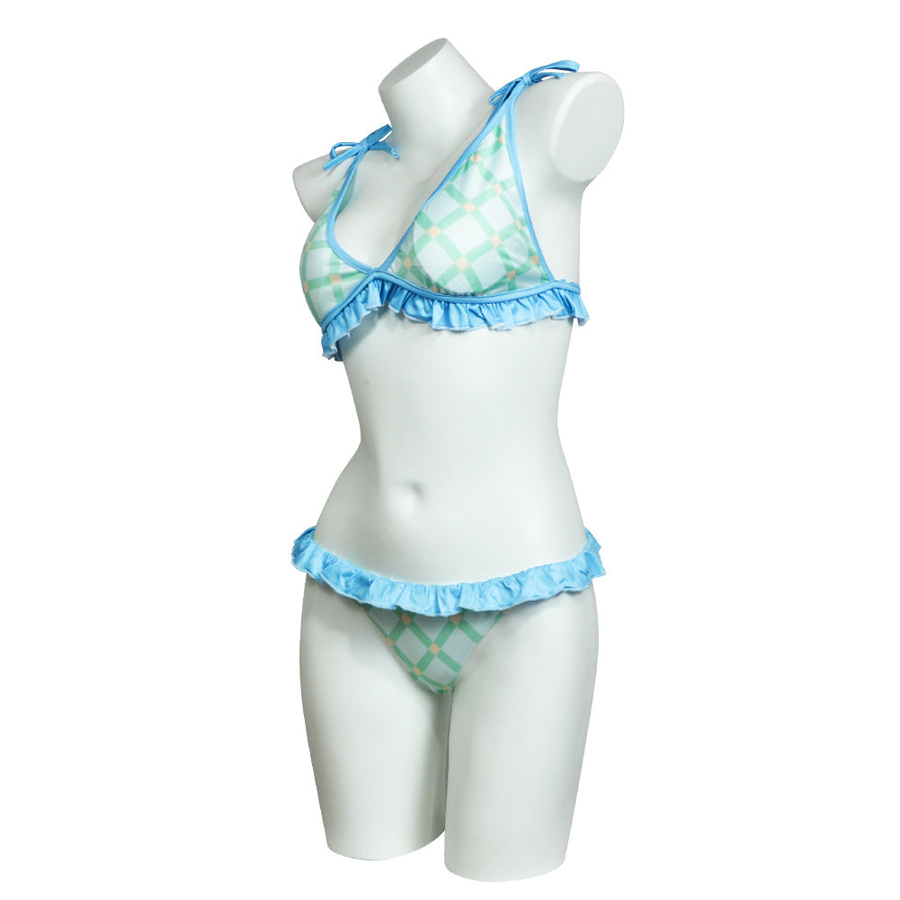 Anime Wendy Marvell Women Green Bikini Set Swimsuit Cosplay Costume Outfits Halloween Carnival Suit