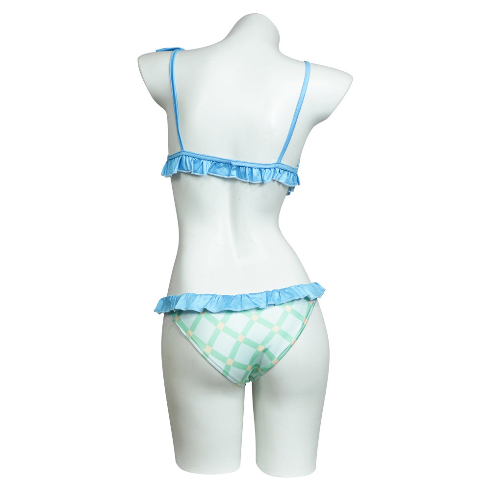 Anime Wendy Marvell Women Green Bikini Set Swimsuit Cosplay Costume Outfits Halloween Carnival Suit
