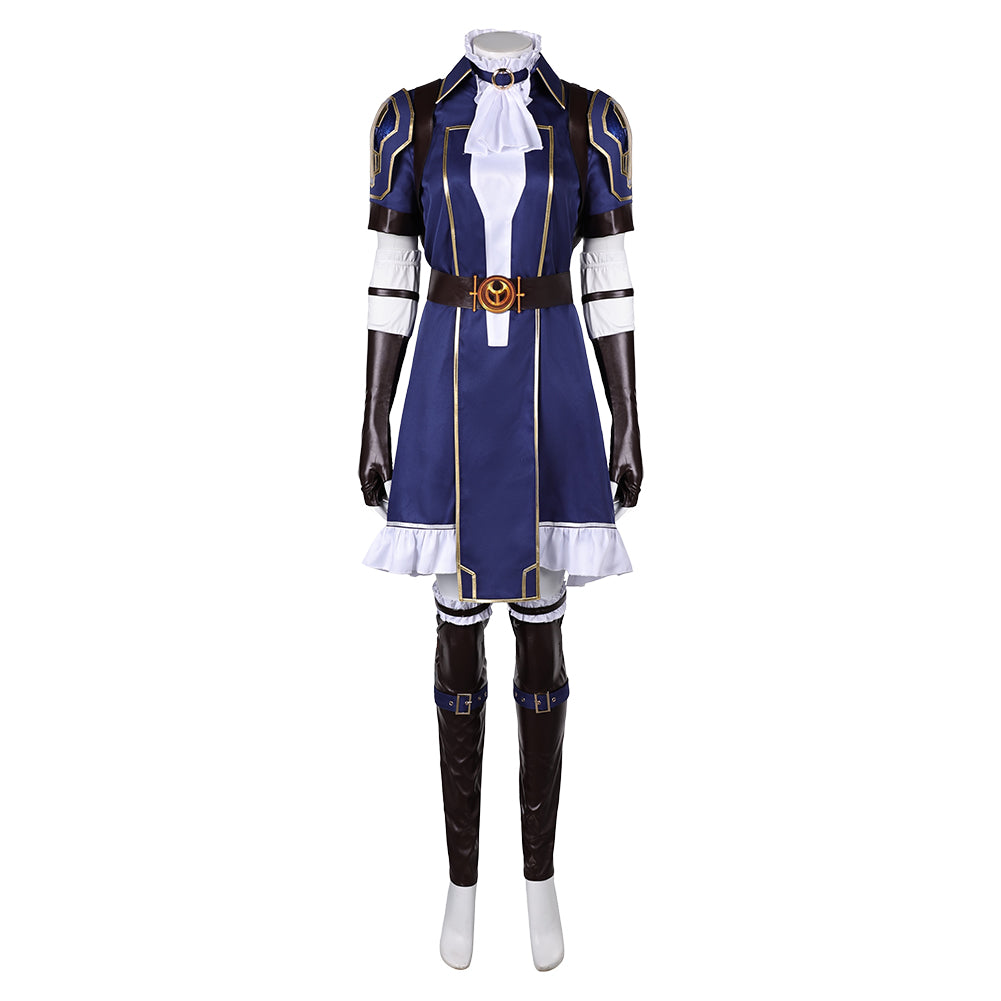 Arcane: League of Legends Season 2 (2024) Caitlyn Kiramman Women Blue Dress Set Cosplay Costume