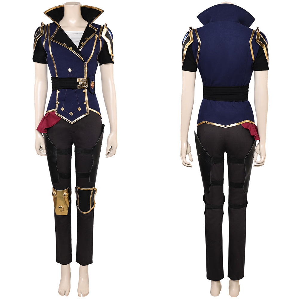 Arcane: League of Legends Season 2 (2024) Vi Women Blue Outfit Cosplay Costume Outfits Halloween Carnival Suit