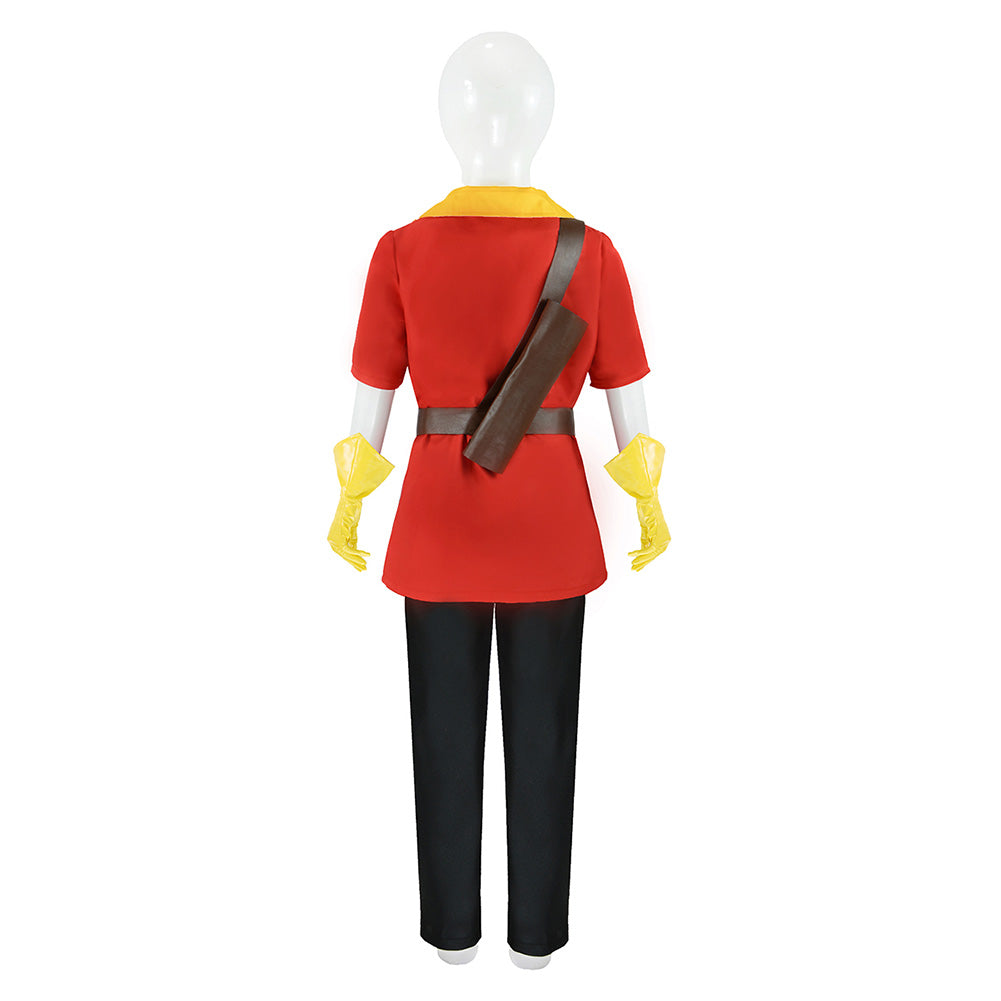Beauty and the Beast Gaston Kids Children Red Outfit Cosplay Costume Outfits Halloween Carnival Suit