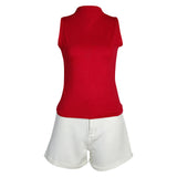 Anime Detective Conan/Case Closed Ai Haibara Red Suit Cosplay Costume Outfits Halloween Carnival Suit