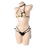 Final Fantasy Tifa Lockhart Women Black Bikini Set Swimsuit Cosplay Costume Outfits Halloween Carnival Suit