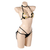 Final Fantasy Tifa Lockhart Women Black Bikini Set Swimsuit Cosplay Costume Outfits Halloween Carnival Suit