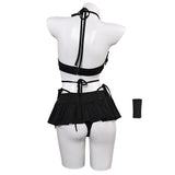 Final Fantasy Tifa Lockhart Women Black Swimsuit Set Cosplay Costume Outfits Halloween Carnival Suit