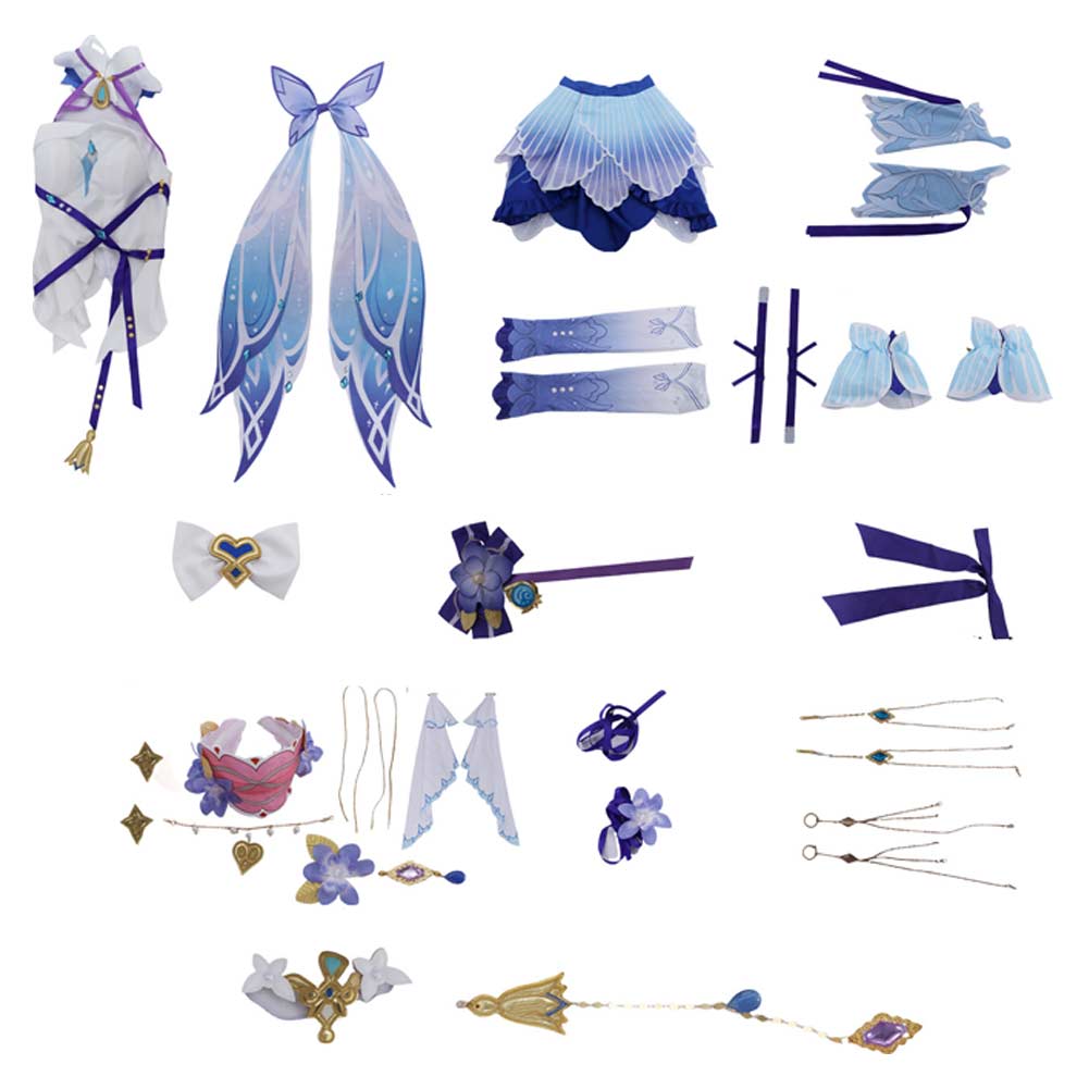 Game Genshin Impact Nilou Women Blue Dress Cosplay Costume Outfits Halloween Carnival Suit