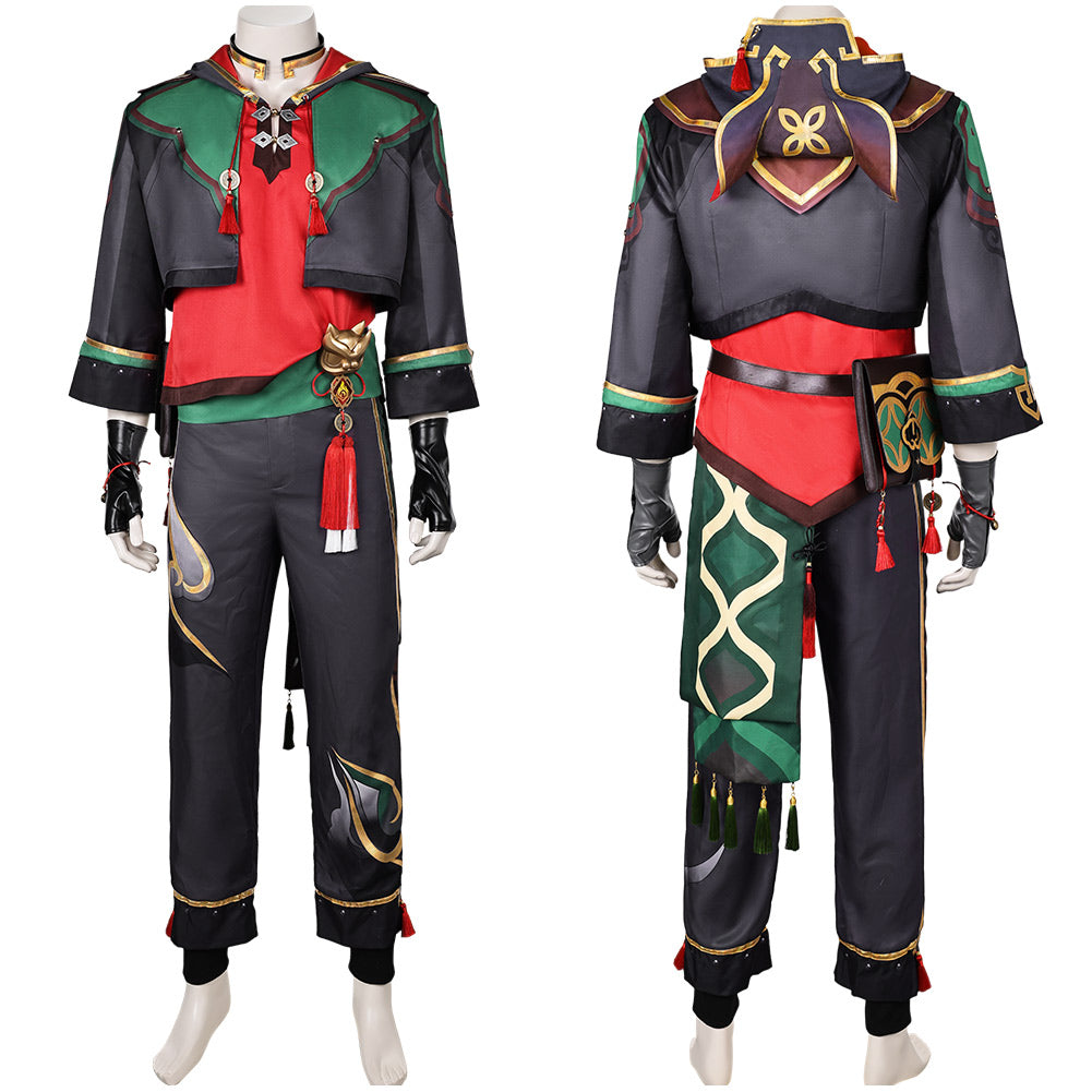 Game Genshin Impact Yip Gaming Black Outfit Cosplay Costume Outfits Halloween Carnival Suit