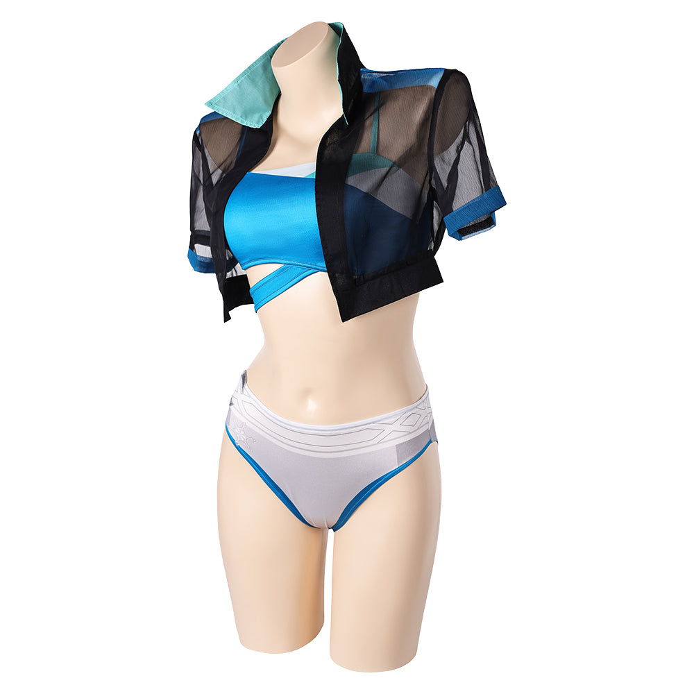 Luna Snow Women Blue Bikini Set Swimsuit Outfit Cosplay Costume Outfits Halloween Carnival Suit