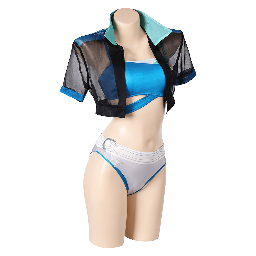 Luna Snow Women Blue Bikini Set Swimsuit Outfit Cosplay Costume Outfits Halloween Carnival Suit
