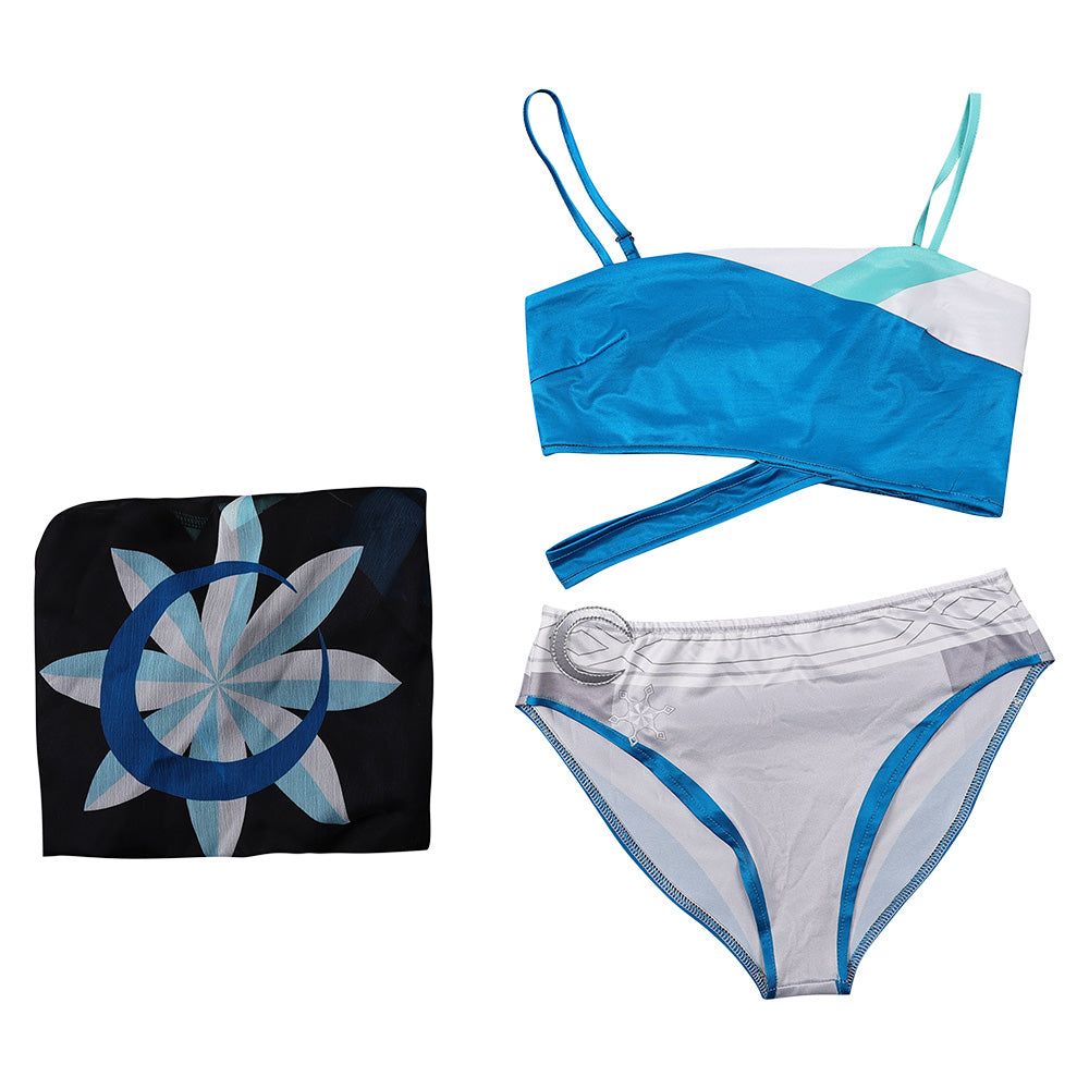 Luna Snow Women Blue Bikini Set Swimsuit Outfit Cosplay Costume Outfits Halloween Carnival Suit