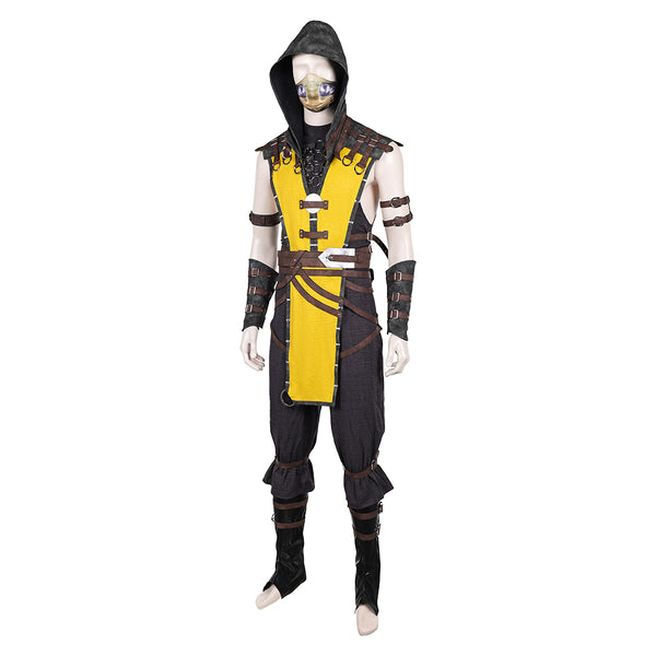 Mortal Kombat Scorpion Yellow Outfit Full Set Cosplay Costume Outfits –  TrendsinCosplay