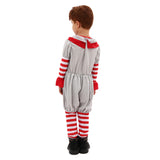 Movie It Pennywise Kids Children Grey Jumpsuit Cosplay Costume Outfits Halloween Carnival Suit