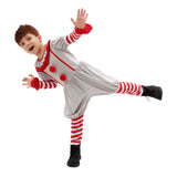Movie It Pennywise Kids Children Grey Jumpsuit Cosplay Costume Outfits Halloween Carnival Suit