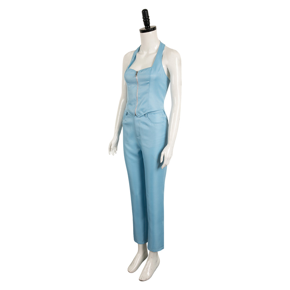Movie MaXXXine 2024 Maxine Women Blue Outfit Cosplay Costume Outfits Halloween Carnival Suit