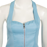 Movie MaXXXine 2024 Maxine Women Blue Outfit Cosplay Costume Outfits Halloween Carnival Suit