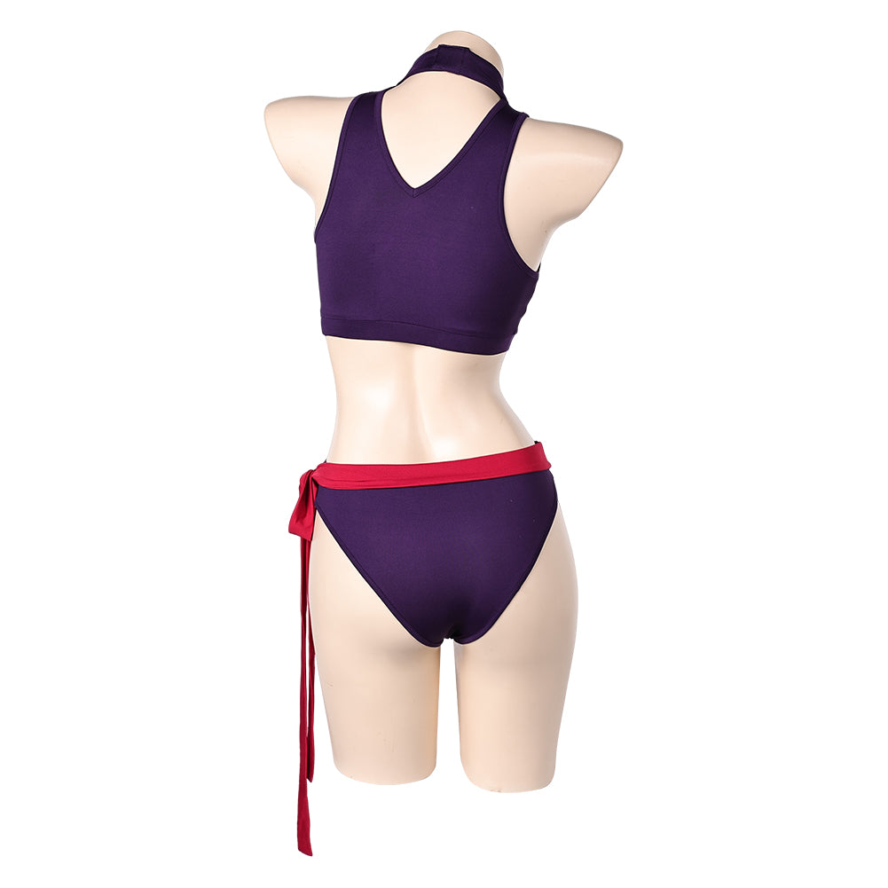 Psylocke Women Purple Swim Tankini Swimsuit Cosplay Costume Outfits Halloween Carnival Suit
