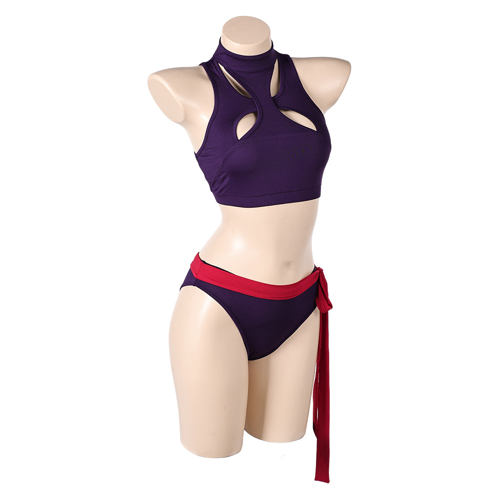 Psylocke Women Purple Swim Tankini Swimsuit Cosplay Costume Outfits Halloween Carnival Suit