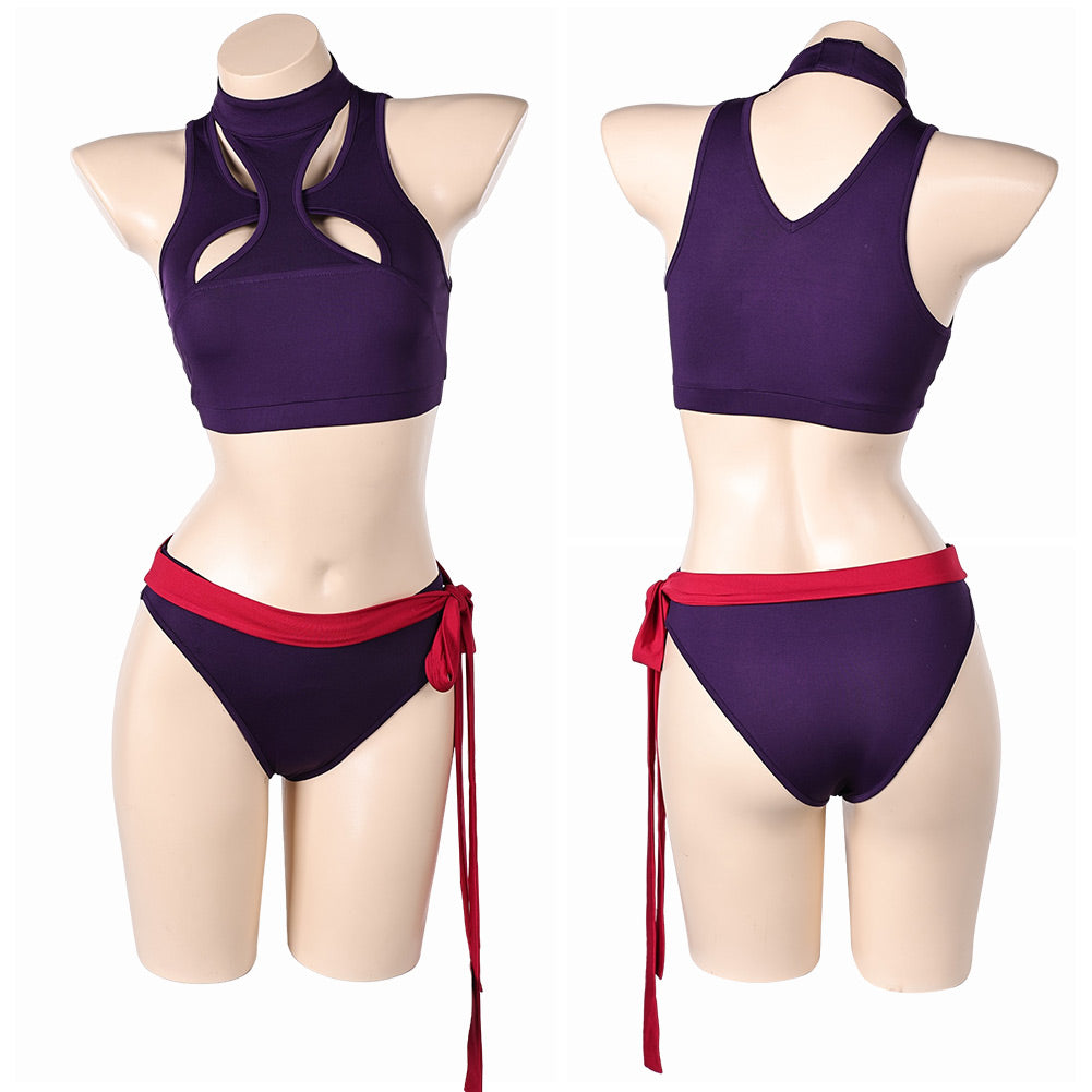 Psylocke Women Purple Swim Tankini Swimsuit Cosplay Costume Outfits Halloween Carnival Suit