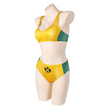 Rogue Women Yellow And Green Swimsuit Cosplay Costume Outfits Halloween Carnival Suit