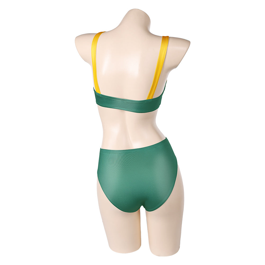 Rogue Women Yellow And Green Swimsuit Cosplay Costume Outfits Halloween Carnival Suit