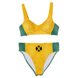 Rogue Women Yellow And Green Swimsuit Cosplay Costume Outfits Halloween Carnival Suit