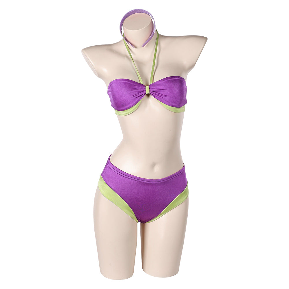 Scooby-Doo Daphne Women Purple Swimsuit Set Cosplay Costume Outfits Halloween Carnival Suit