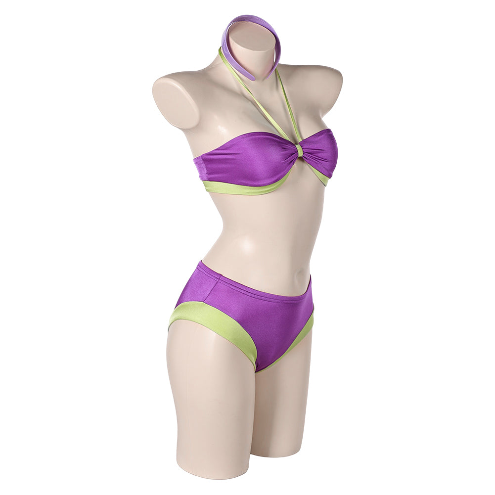 Scooby-Doo Daphne Women Purple Swimsuit Set Cosplay Costume Outfits Halloween Carnival Suit