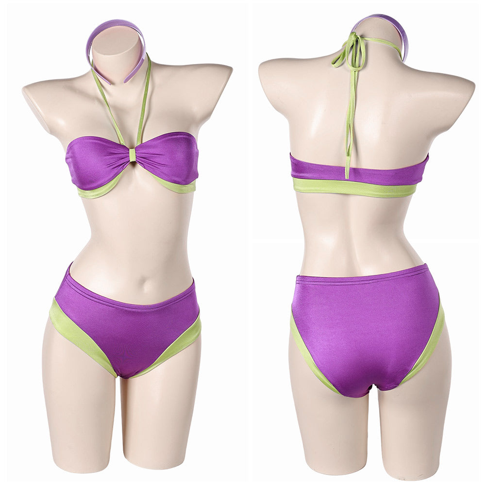 Scooby-Doo Daphne Women Purple Swimsuit Set Cosplay Costume Outfits Halloween Carnival Suit