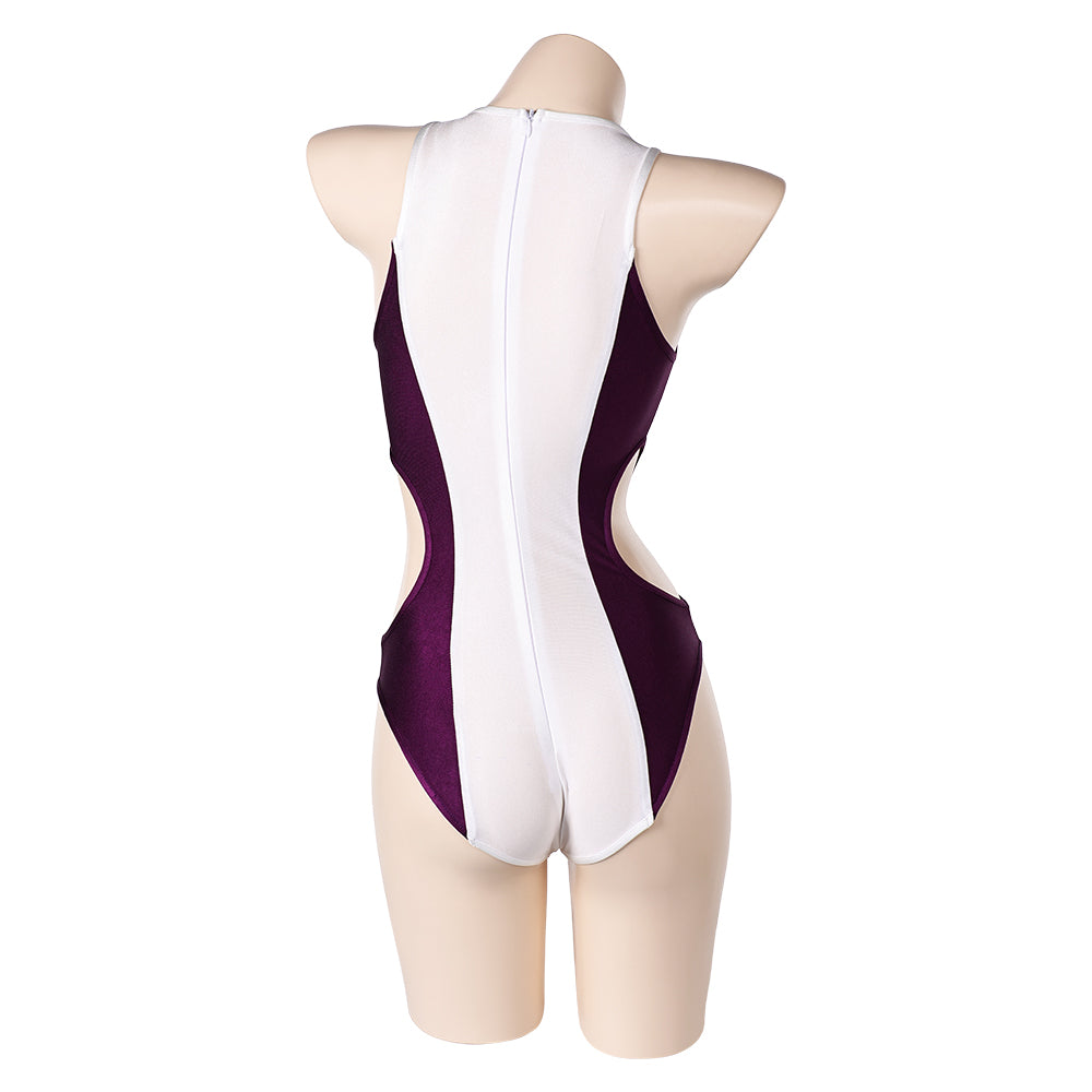 She-Hulk Jennifer Walters Women White And Purple One-piece Swimsuit Cosplay Costume
