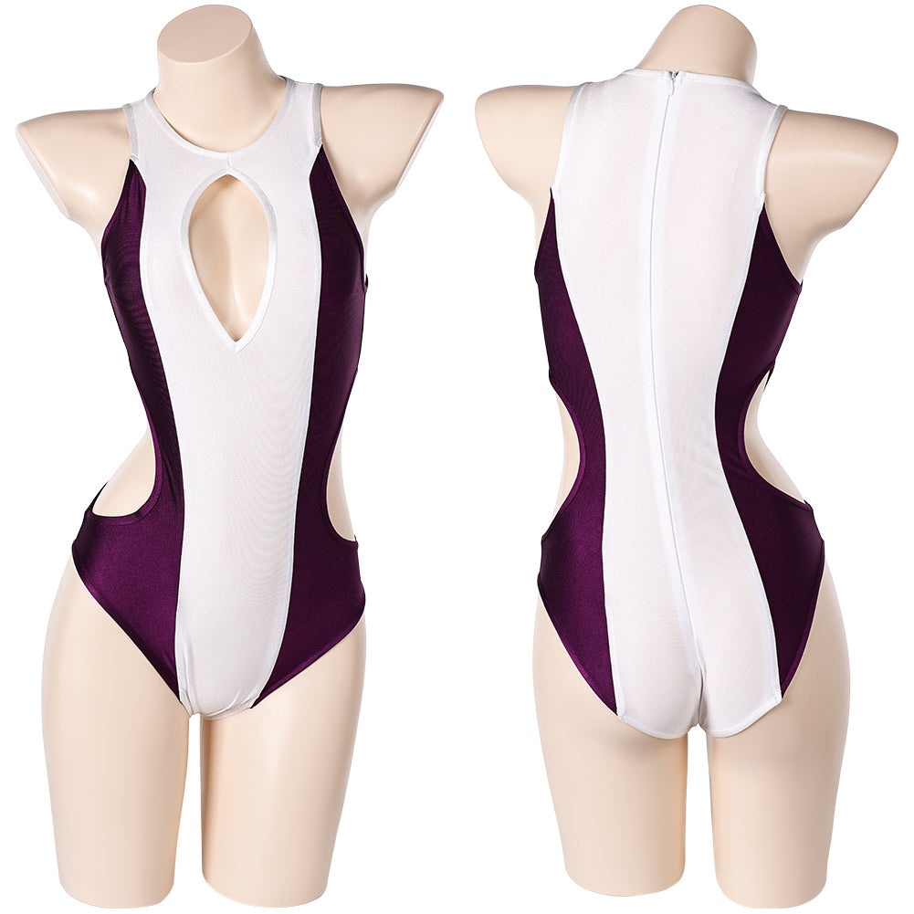 She-Hulk Jennifer Walters Women White And Purple One-piece Swimsuit Cosplay Costume