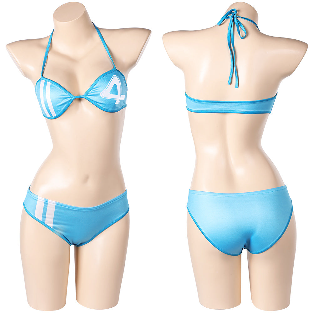 Susan Storm Women Blue Bikini Set Swimsuit Cosplay Costume Outfits Halloween Carnival Suit