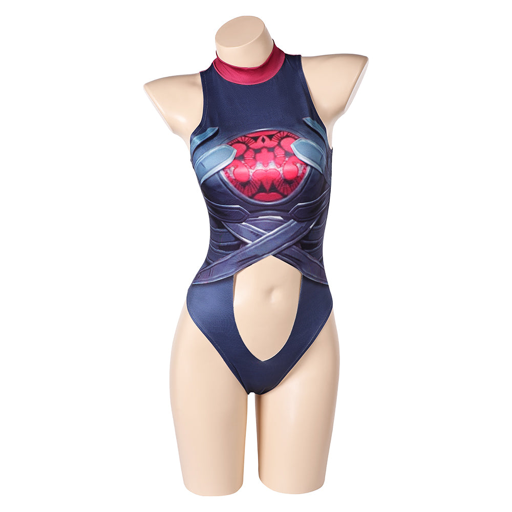 Susan Storm Women Blue One-piece Malice Swimsuit Cosplay Costume Outfits Halloween Carnival Suit