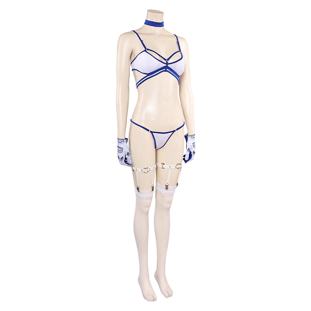 Susan Storm Women Blue White Bikini Set Swimsuit Cosplay Costume Outfits Halloween Carnival Suit