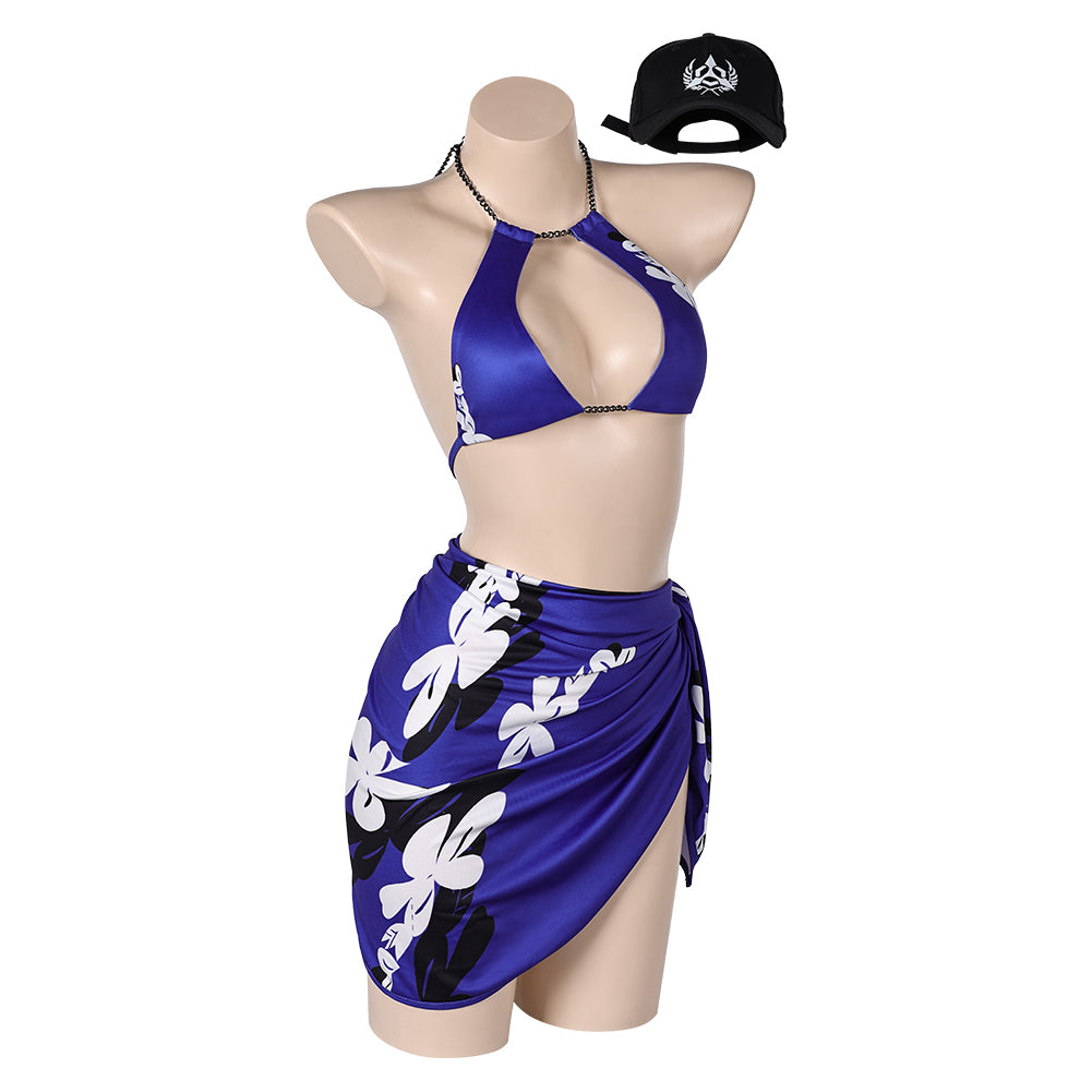 Tekken 8 Reina Women Purple Swimsuit Set Cosplay Costume Outfits Halloween Carnival Suit
