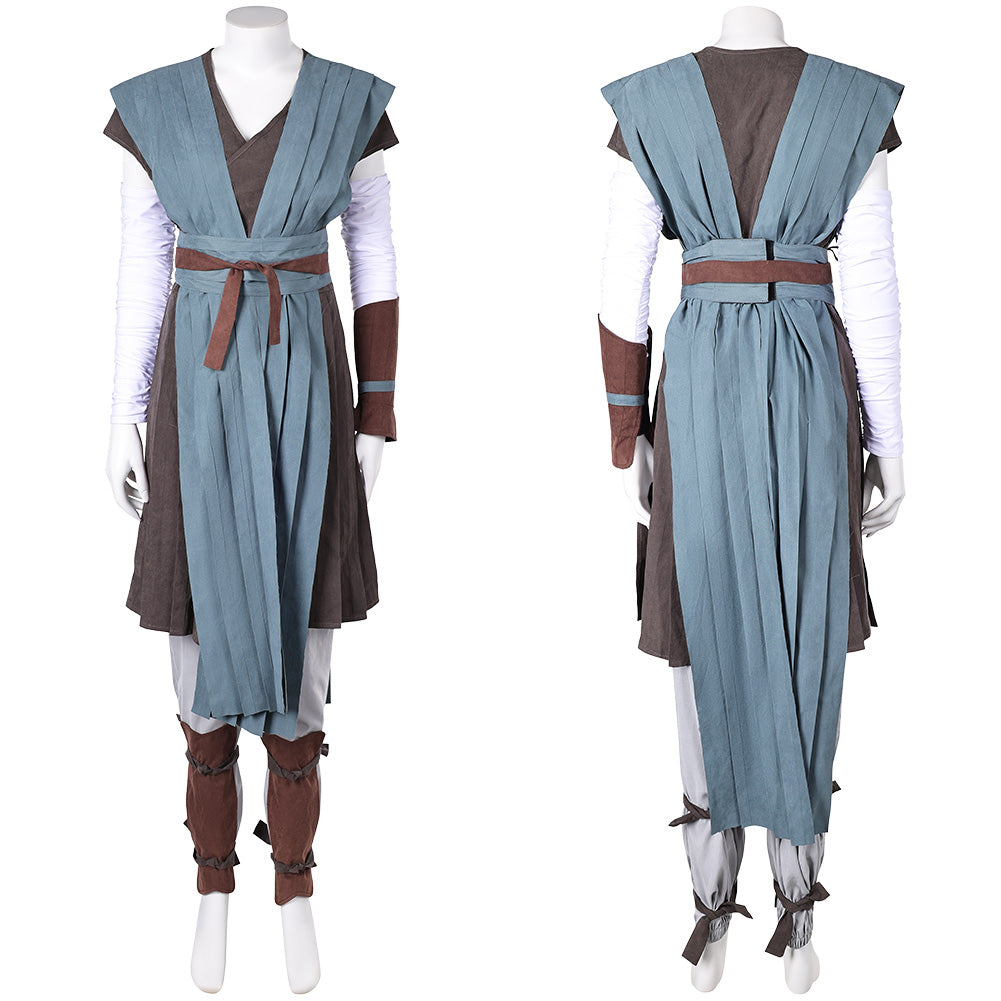 The Last Jedi Rey Women Blue Combat Outfit Cosplay Costume Outfits Halloween Carnival Suit