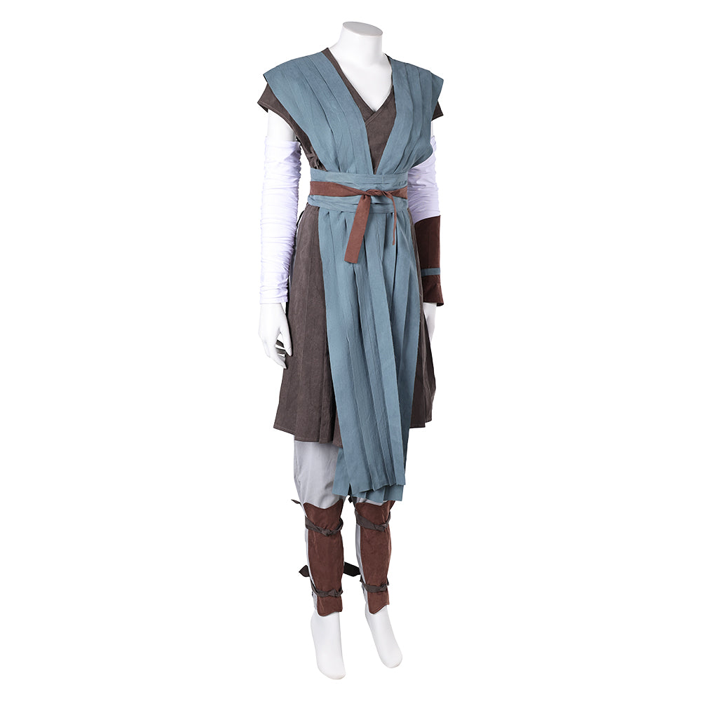 The Last Jedi Rey Women Blue Combat Outfit Cosplay Costume Outfits Halloween Carnival Suit