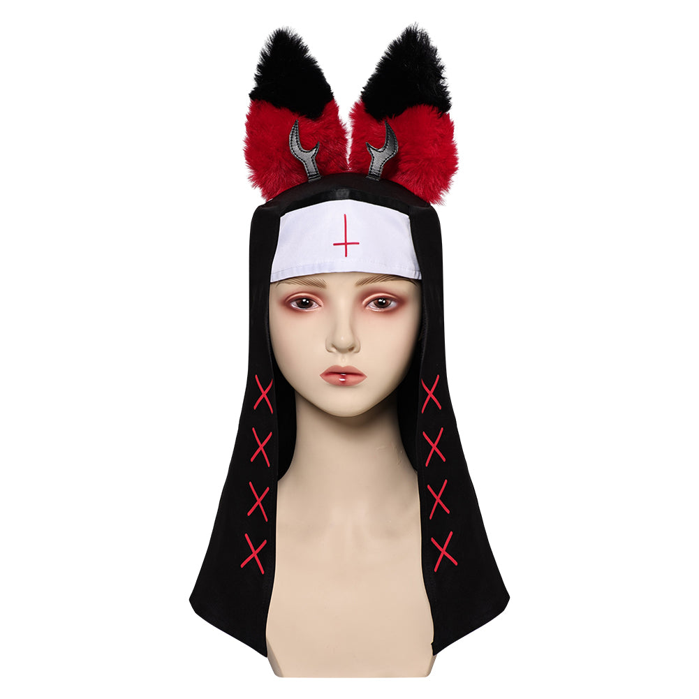 TV Hazbin Hotel Nun Alastor Cosplay Hat Halloween Carnival Costume Accessories