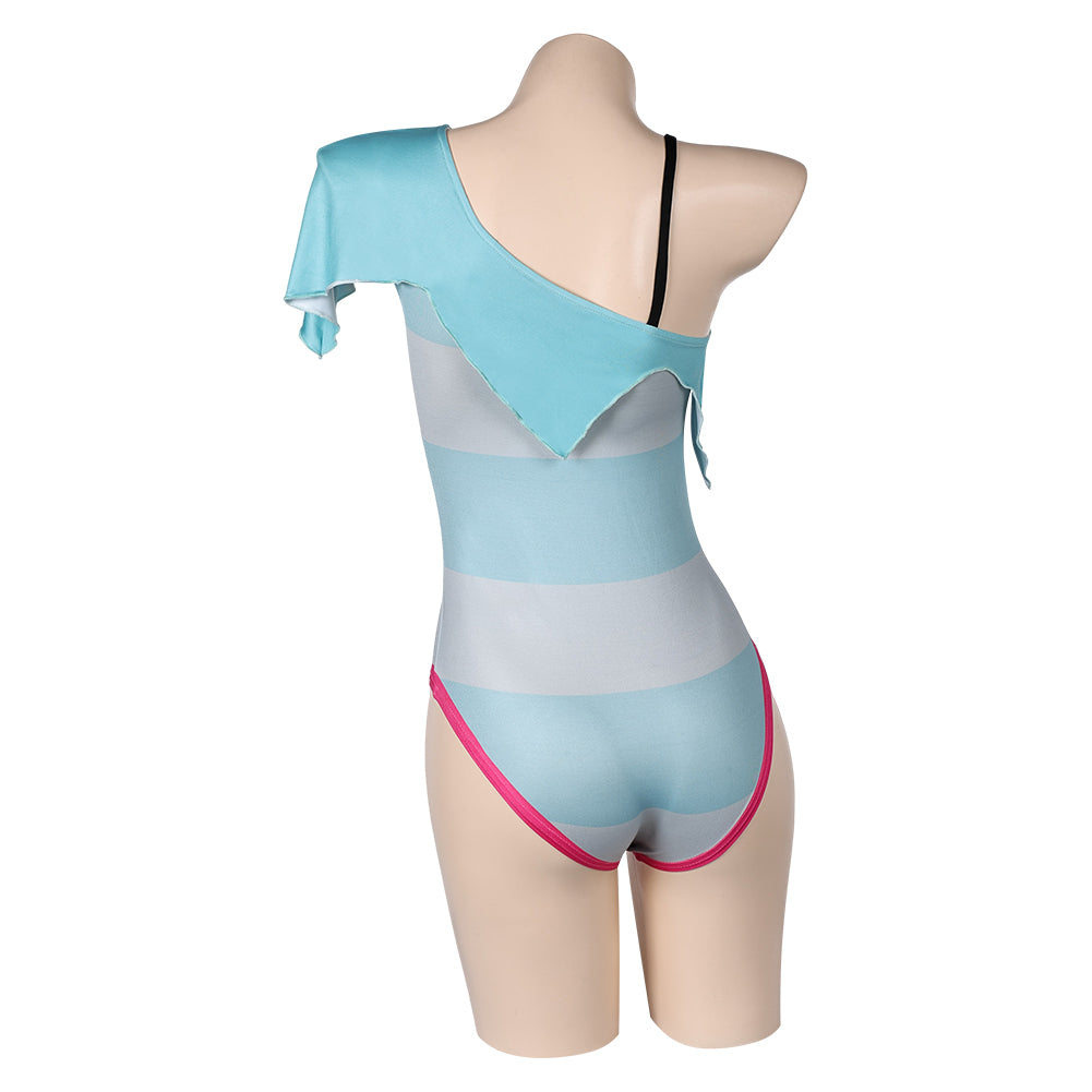 TV Helluva Boss Hazbin Hotel Fizzarolli Women Blue One-piece Swimsuit Cosplay Costume Original Design