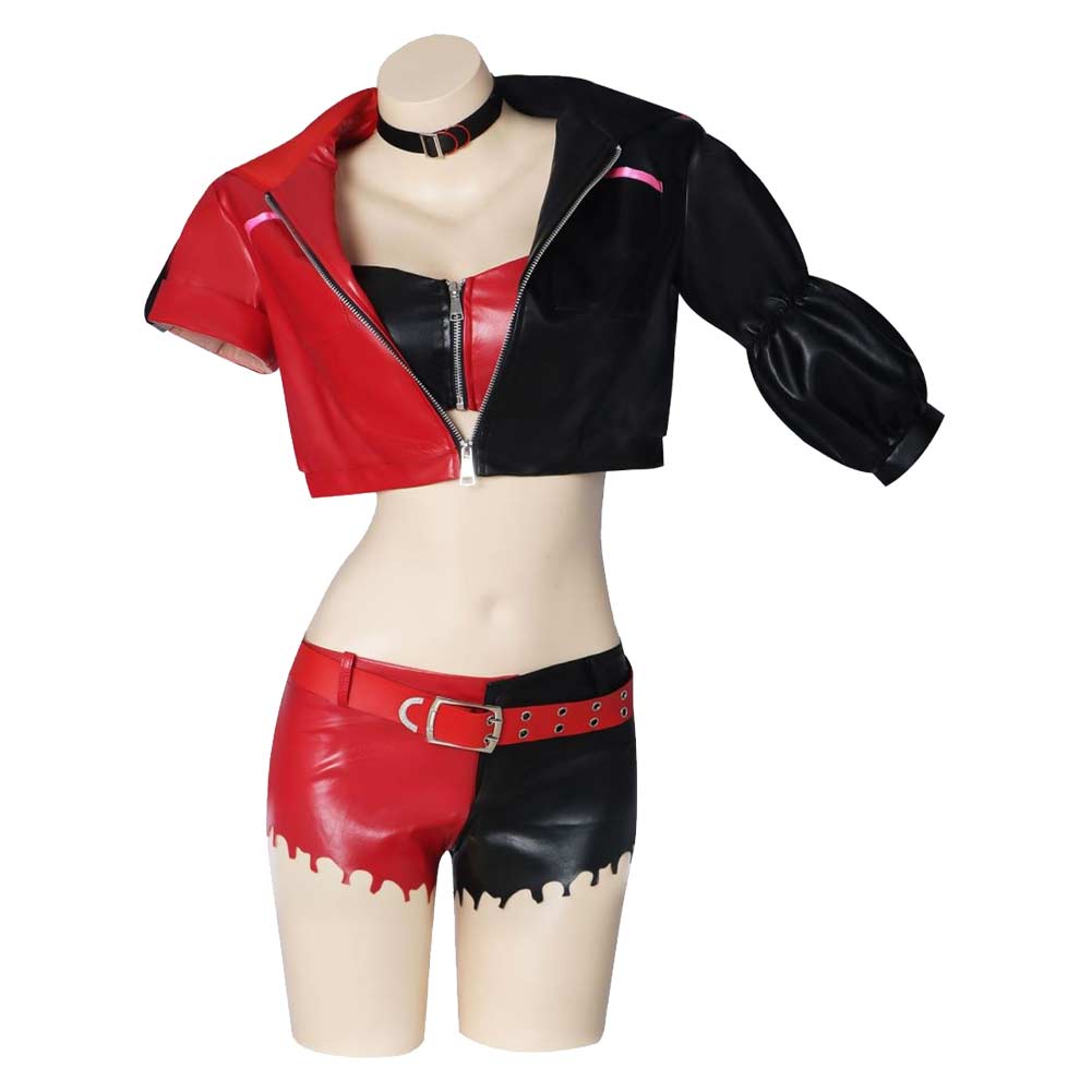 TV Suicide Squad Isekai 2024 Harley Quinn Women Red And Black Suit Cosplay Costume