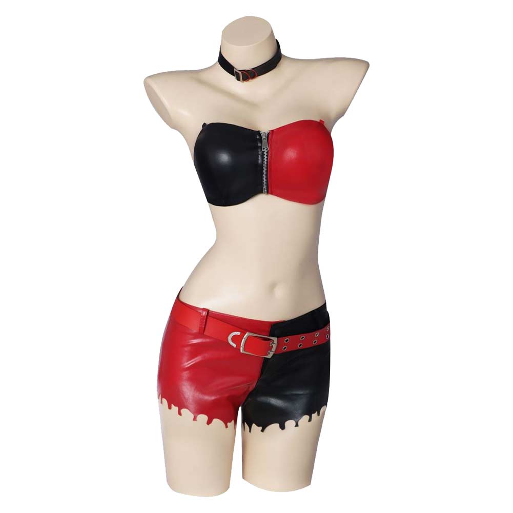 TV Suicide Squad Isekai 2024 Harley Quinn Women Red And Black Suit Cosplay Costume