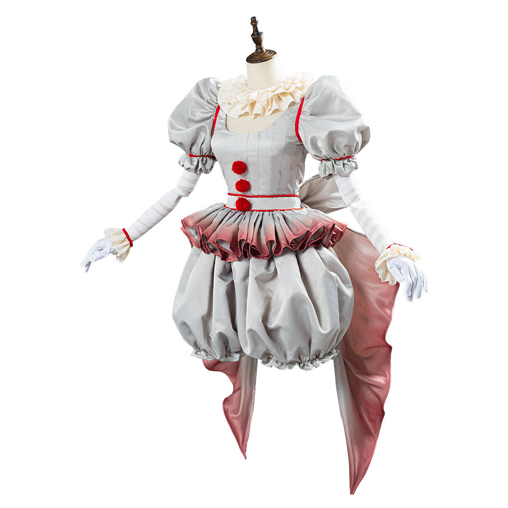 Pennywise Horror Pennywise The Clown Costume Cosplay Costume Outfit for Women Girls Halloween Carnival