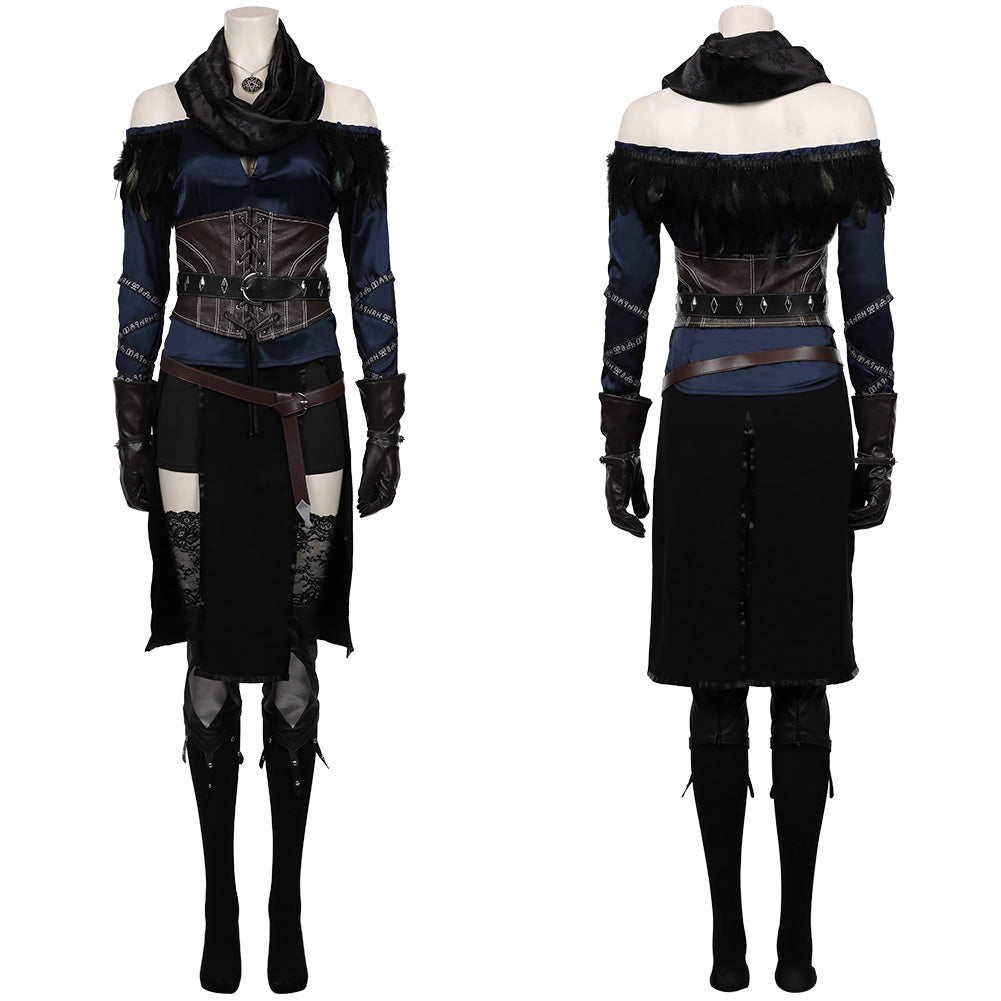 The Witcher 3: Wild Hunt-Yennefer Halloween Carnival Suit Cosplay Costume Top Skirt Outfits