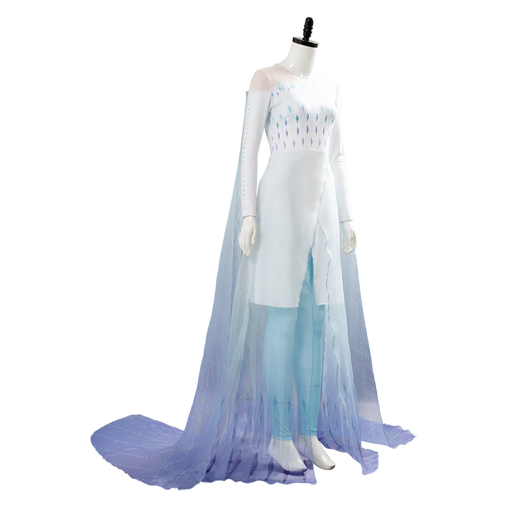 Frozen 2 Queen Ahtohallan Cave Elsa Snow Flake Dress Cosplay Costume