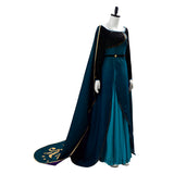 Queen Frozen 2 Gown Anna Coronation Dark Green Outfit Cosplay Costume