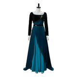 Queen Frozen 2 Gown Anna Coronation Dark Green Outfit Cosplay Costume